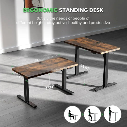 Electric Standing Desk Adjustable - 48x24 Inch Sit Stand