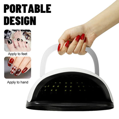 380W UV LED Nail Lamp Dryer - 81 LEDs, 4 Timer, Auto Sensor