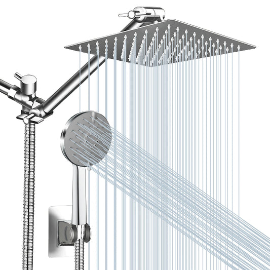 High Pressure Rainfall Shower Combo with Handheld & Extension