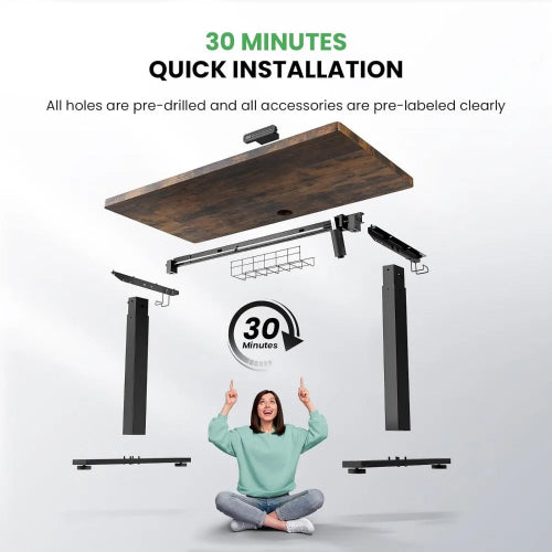 Electric Standing Desk Adjustable - 48x24 Inch Sit Stand