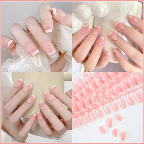 French Short Coffin Nails - 120Pcs Glossy Press-On Tips