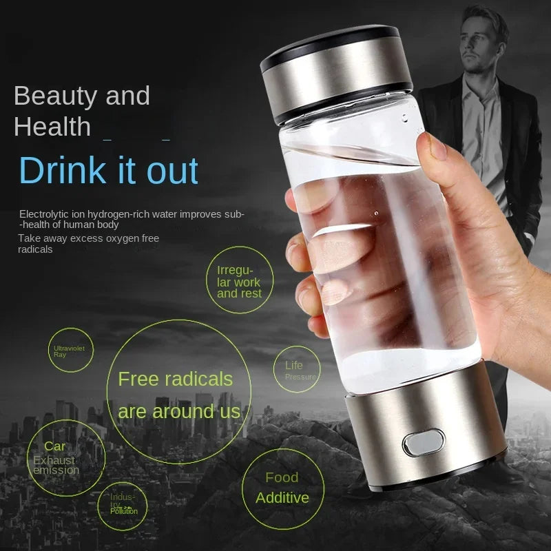 Hydrogen Water Bottle 420ML Ionizer - Portable Health Cup